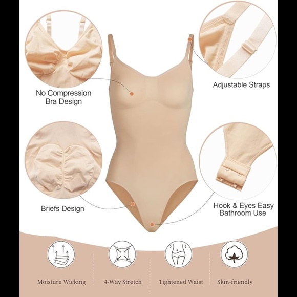 Women’s Seamless Sculpting Tummy Control Brief Bodysuit Shapewear - Picture 3 of 8